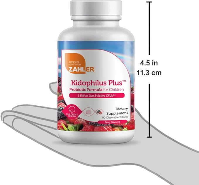 Zahler Kidophilus Kids Probiotic Great Tasting Probiotics for Kids Certified Kosher (90 Count)