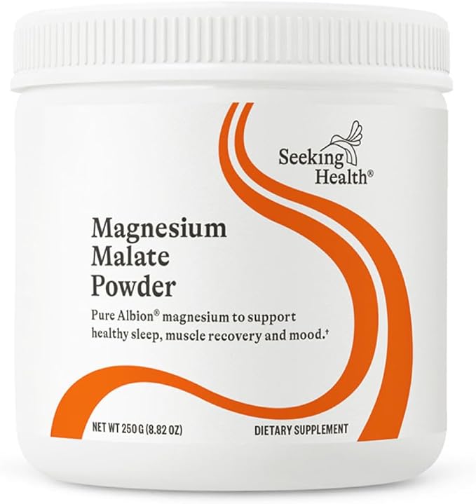 Seeking Health Magnesium Malate Powder - Mineral Supplement Supports Bone Health &amp Muscle Health - Formula with Dimagnesium Malate to Support Absorption - 500 mg 100 Servings