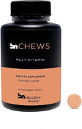 BNHealthy Chewable Bariatric Multivitamin with Iron Vitamin B12 Delicious Orange Flavor – 60 Ct – 30-60 Day Supply.