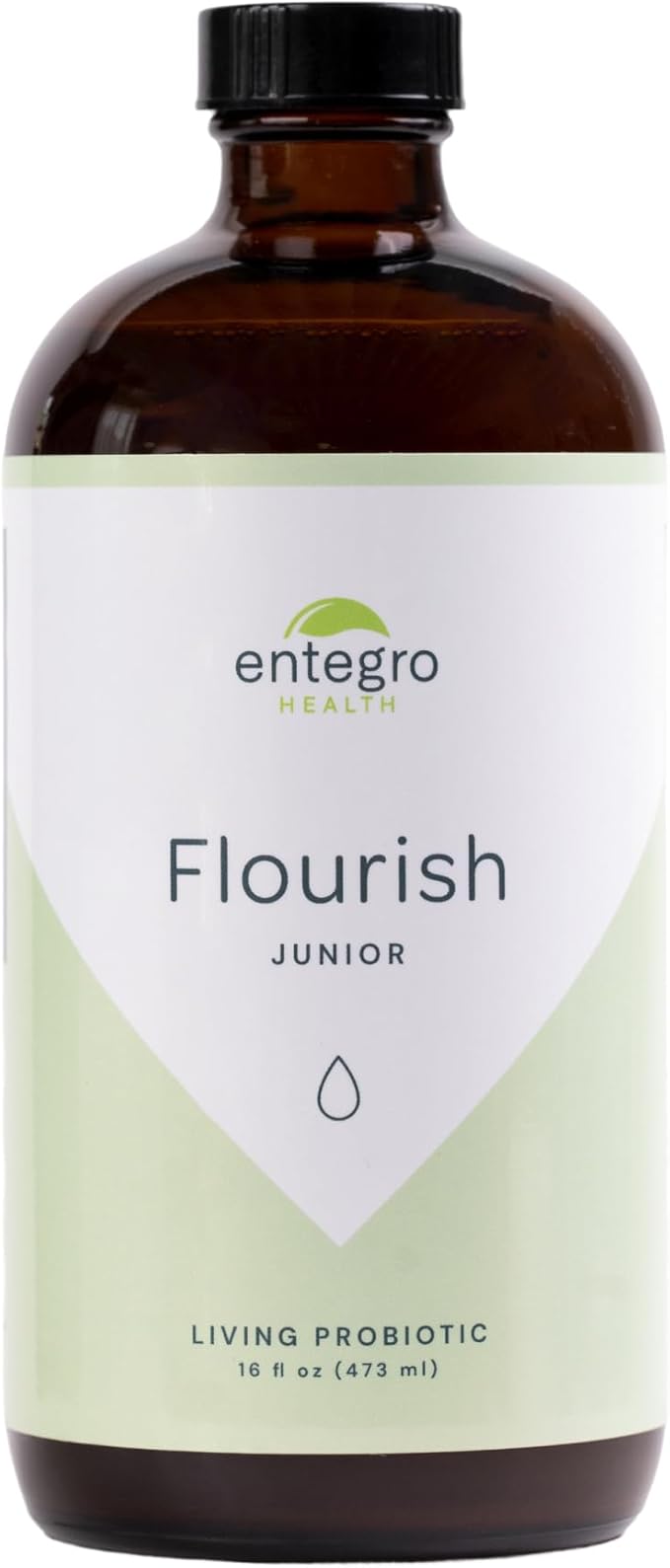 ENTEGRO Flourish Junior Liquid Probiotic &amp Postbiotic Supplement - Plastic | 11 Live Cultures | Gut &amp Digestive Health for Women Men &amp Kids | Organic Vegan Allergen Free | USA Made | 16