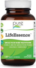 PURE ESSENCE LABS LifeEssence Multivitamin for Women and Men - Natural Herbal Supplement - Vitamin D Vitamin D3 Vitamin B12 Biotin with Whole Foods (120 Tablets)