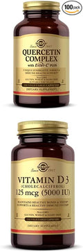 Solgar Quercetin Complex with Ester-C Plus 100 Vegetable Capsules - 50 Servings - Immune Health Vitamin D3 (Cholecalciferol) 125 mcg (5000 IU) Vegetable Capsules - 240 Count