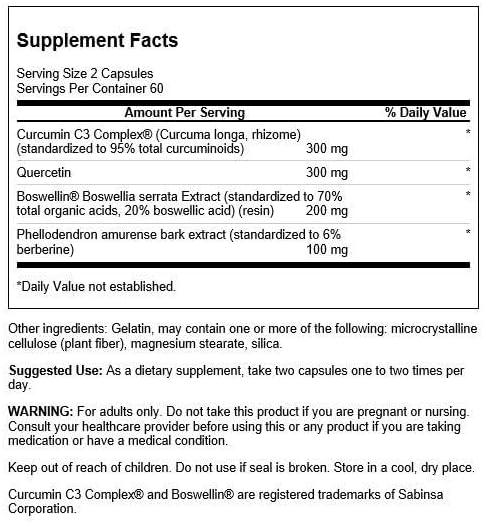 Swanson Curcumin C3 Complex with Boswellia and Quercetin