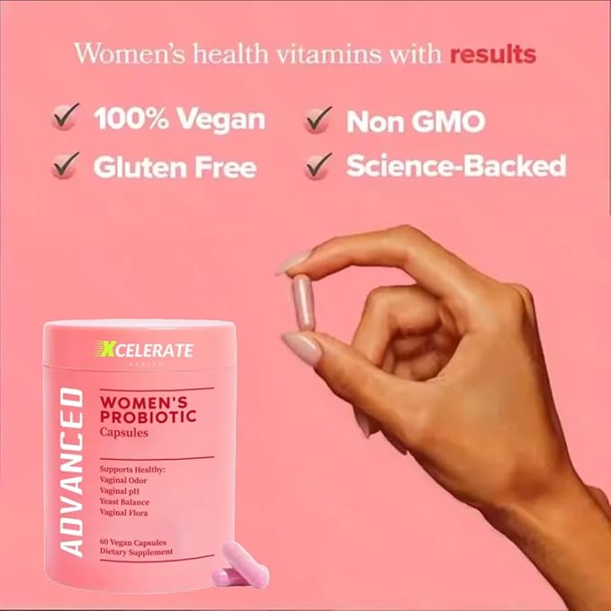 Women’s Health Feminine Probiotic – Vaginal Health &amp pH Balance Support – Daily Probiotic for Women with Lactobacillus acidophilus reuteri fermentum – Feminine Care Gut &amp Odor Support – 60