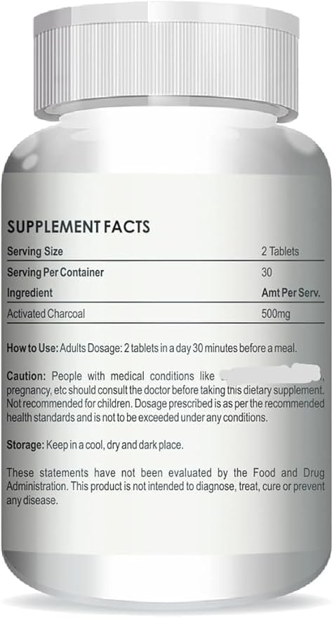 Activated Charcoal - 500Mg (60 Tablets) (Activated Charcoal)