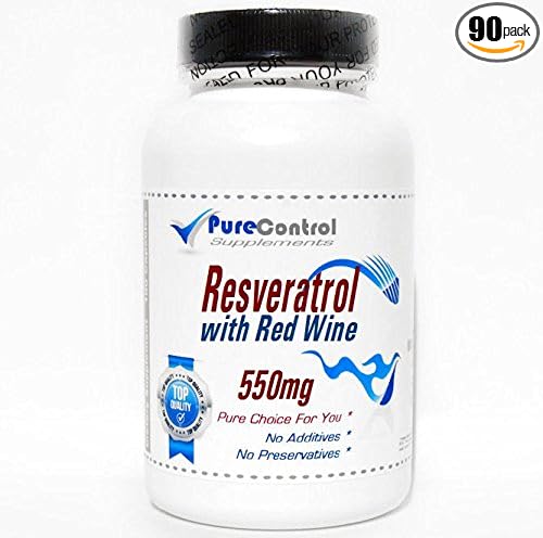 Resveratrol with Red Wine 550mg // 90 Capsules // Pure // by PureControl Supplements