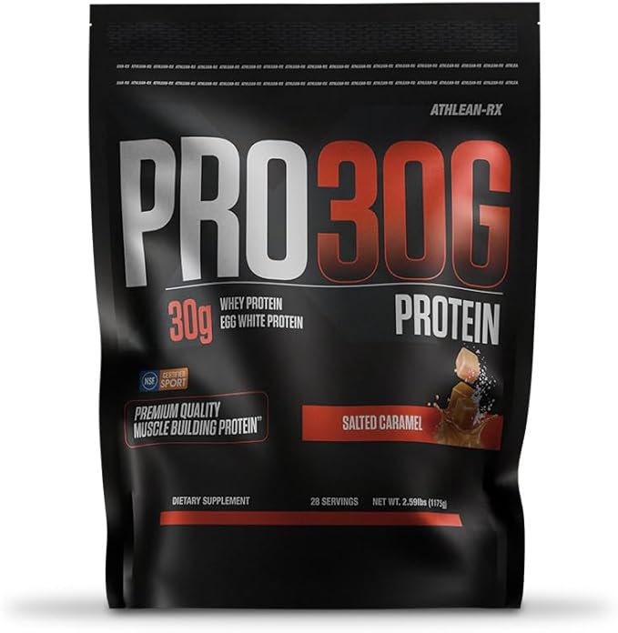 ATHLEAN-X PRO-30G Premium Whey Protein Isolate Powder Chocolate Salted Caramel Gluten-Free Low Sugar 30g of High Protein Powder for Muscle Recovery &amp Growth