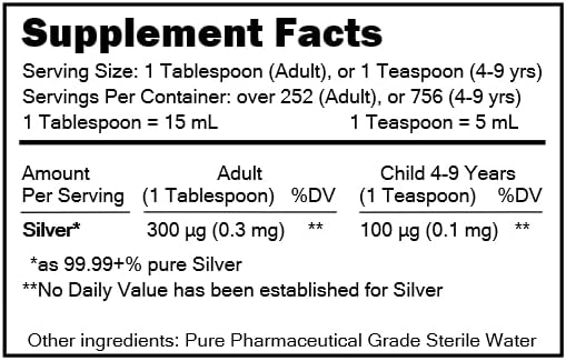 MediSILVER Clear True Free Ionic Colloidal Silver Dietary Supplement - 1 US Gallon in Opaque BPA-Free Plastic Jug