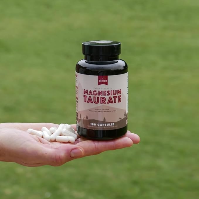 Magnesium Taurate 750mg (150mg Elemental Magnesium) – 120 Vegetarian Capsules – High-Absorption Magnesium Taurate Supplement for Heart Muscle and Nerve Support – Non-GMO Gluten-Free Made in USA