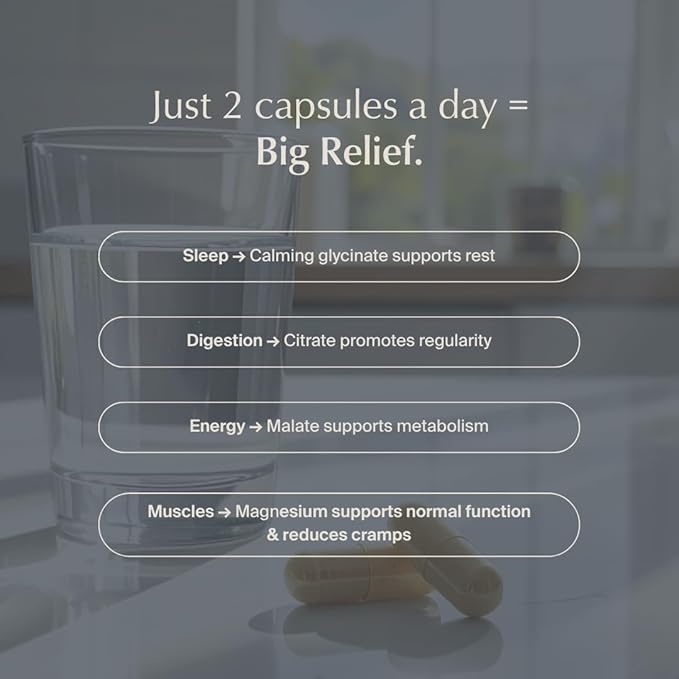 WeNatal Rest + Digest Magnesium Supplement with Glycinate Malate Citrate &amp Gluconate for Relaxation Digestion Sleep Mood &amp Stress Support – Vegan Non-GMO 60 Capsules