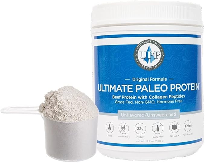 Ultimate Paleo Protein (Unflavored 15 Servings - Premium Grass Fed Beef Protein Non-GMO Paleo Friendly Gluten Free Dairy Free Keto Friendly No Artificial Sweeteners or Preservatives