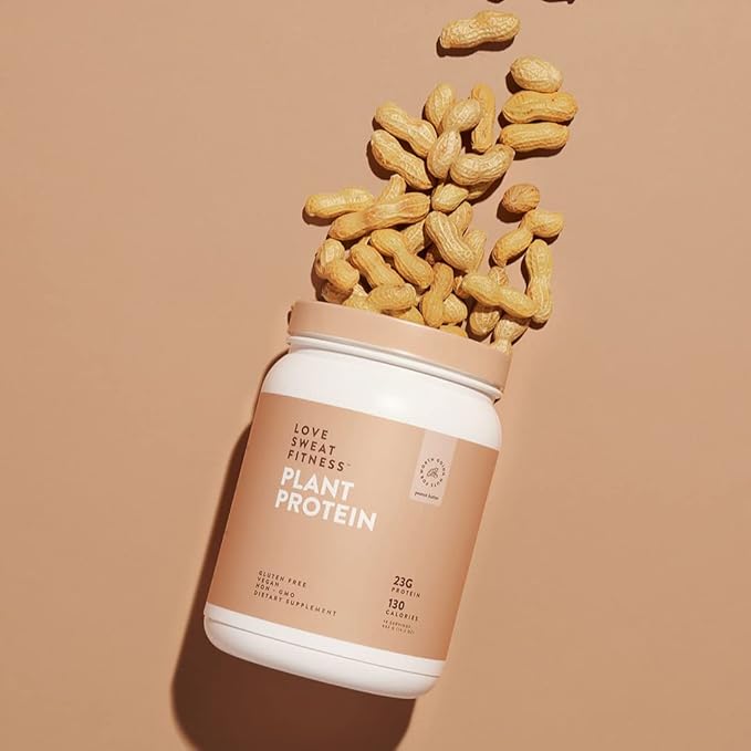 Love Sweat Fitness Organic Vegan Protein Powder for Women | 23g Plant Protein | No Bloat No Chalk | Peanut Butter | Gluten Free Non-GMO | 14 Servings