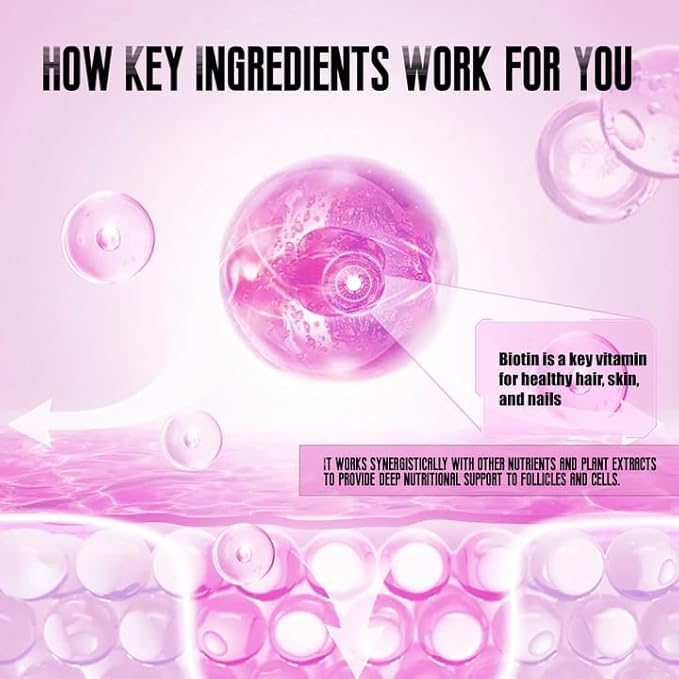 Lumin Hair Growth Gummies Infused with Biotin Vitamins and Botanical Extracts to Support Healthy Hair Growth and Strength Skin and Nail Care Non-GMO 60 Gummies (1pcs)