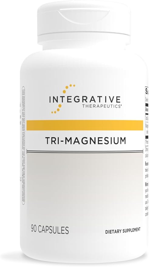Integrative Therapeutics Tri-Magnesium - Supports Cellular Energy &amp Energy Metabolism* - Magnesium Supplement for Heart &amp Nerve Health Support* - Dairy-Free &amp Gluten-Free - 90 Capsules (90