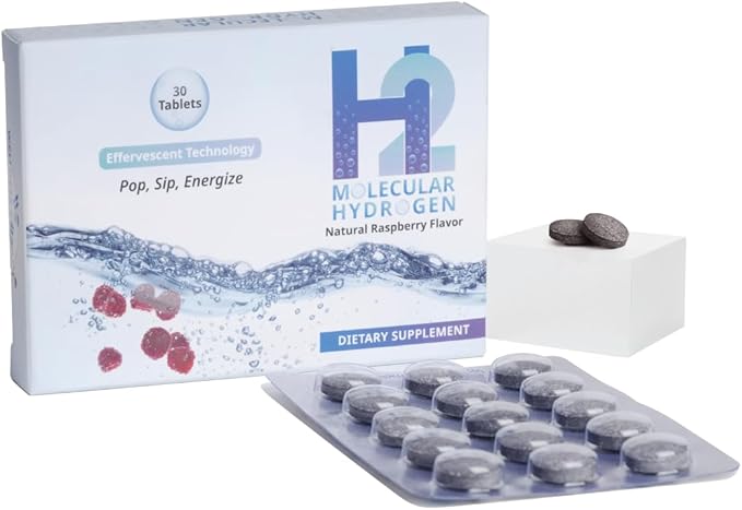 Wellness Extract H2 Molecular Hydrogen Water Tablets with effervescent Technology for Healthy Hydration Optimal Energy and Metabolism Support 8 PPM. (30 Raspberry)