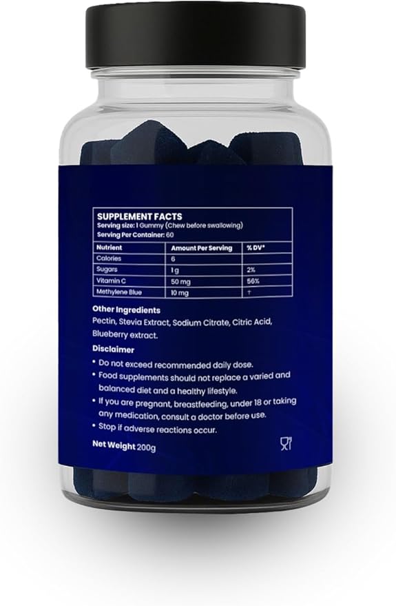 Elixer Methylene Blue Gummies • Strongest On Market • USP Grade 10mg per Gummy (High Strength) • 60 Premium Gummies • Made in UK •