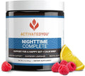 Nighttime Complete by Activated You Daily Wellness Drink for Gut Health with Ashwagandha - Raspberry Lemonade with Prebiotics Probiotics Vitamin C - Supports Relaxation &amp Digestion Plant-Based