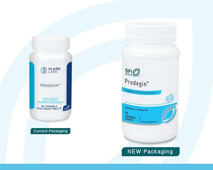 Klaire Labs SFI Health Prodegin Chewable Probiotic - Powerful Oral Health Support 30 Billion CFU Blend with L. salivarius for Men &amp Women Hypoallergenic Post-Bariatric &amp GI Support (60 Table