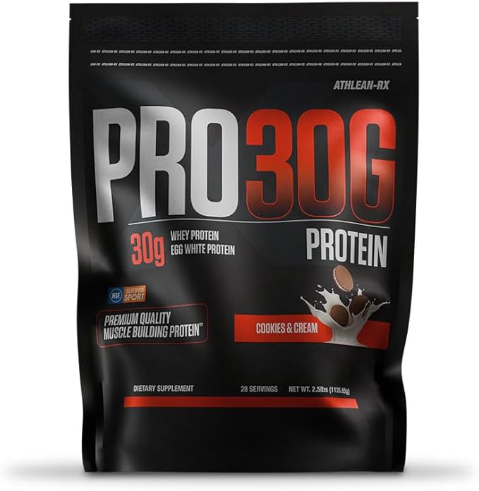 ATHLEAN-X PRO-30G Premium Whey Protein Isolate Powder Cookies and Cream Gluten-Free Low Sugar 30g of High Protein Powder for Muscle Recovery &amp Growth