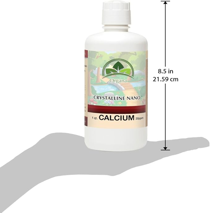 Organa Pure Crystalline Liquid Calcium Supplement - 30 PPM - Colloidal Minerals - Calcium Supplement for Women &amp Men - Liquid Calcium Citrate Alternative - 99.99% Pure Calcium