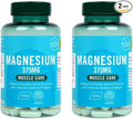 H and B Magnesium 375mg Muscle Care Tablets 90 Tablets Vegan (Pack of 2 Total 180 Tablets)