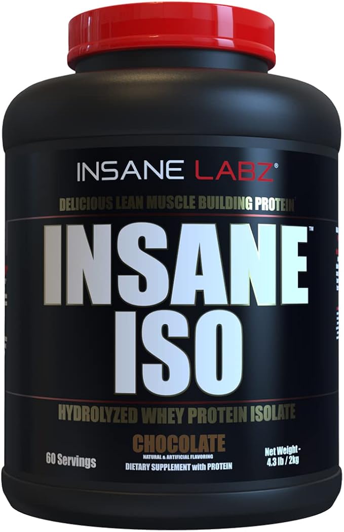Insane Labz Insane ISO Whey Protein Powder Featuring 25g of Hydrolyzed Whey Isolate 60 Servings