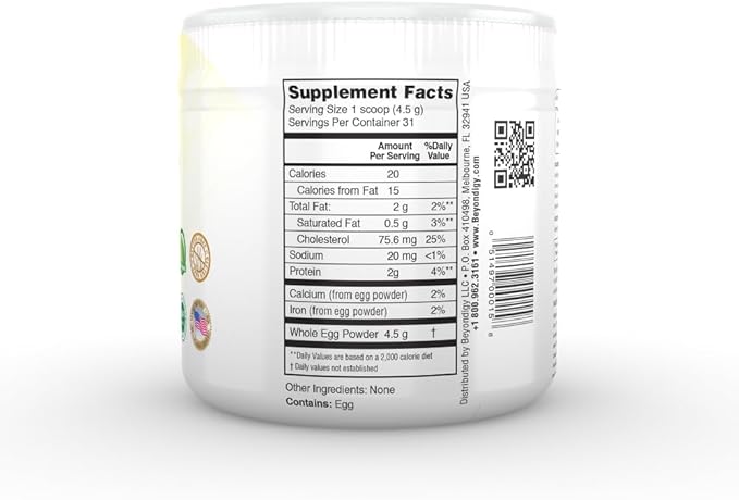 PL-100 Egg Protein Powder Hyperimmune Egg Supplement 140g – Immune Support Digestive Wellness Energy &amp Muscle Strength Gluten-Free