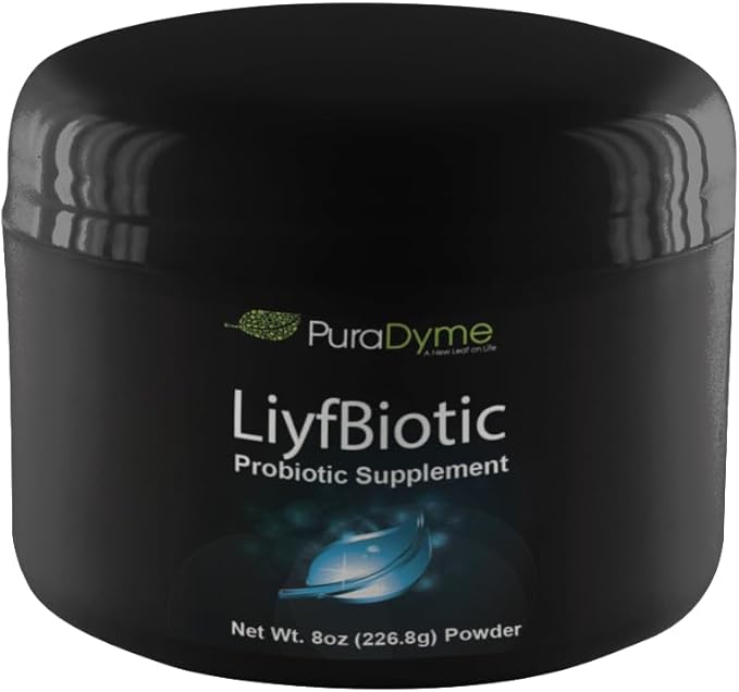 PuraDyme LiyfBiotic – 8 oz Probiotic Powder | Raw Plant-Based Vegan Non-GMO Enzyme-Rich Blend