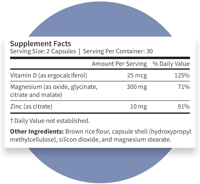 Pattern Wellness Magnesium Complex – Supports Muscle Bone &amp Relaxation Health – with Zinc &amp Vitamin D – Daily Support Formula – 60 Vegan Capsules