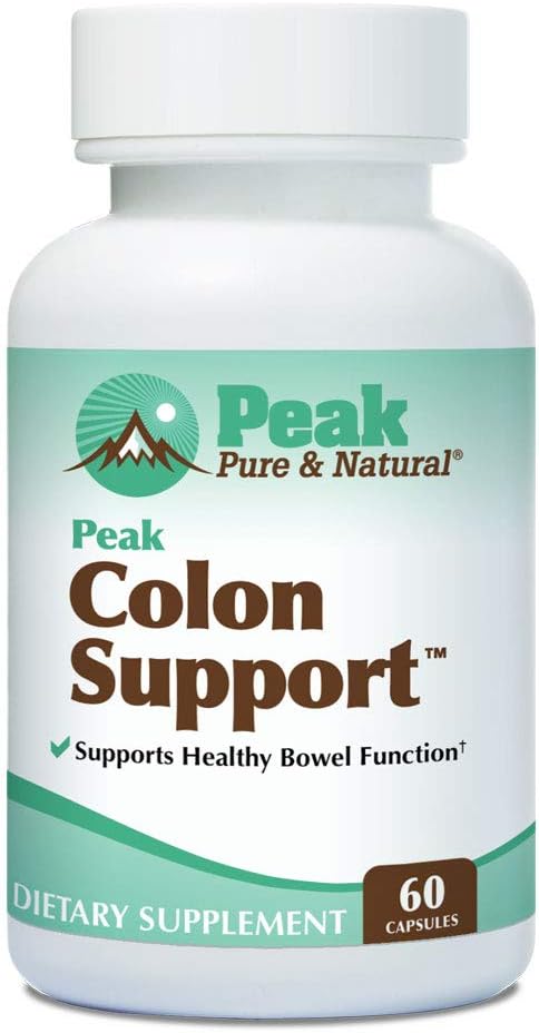 Peak Pure &amp Natural Colon Support - Colon Cleanse and Detox Supplement for Digestive Health - Gut Health Support with Inulin and Senna Leaf Extracts - with Fiber Prebiotics and Probiotics - 1 Pa
