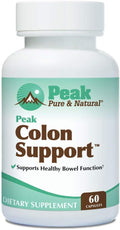 Peak Pure &amp Natural Colon Support - Colon Cleanse and Detox Supplement for Digestive Health - Gut Health Support with Inulin and Senna Leaf Extracts - with Fiber Prebiotics and Probiotics - 1 Pa