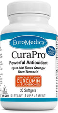 EuroMedica CuraPro 750 mg - Liver Heart &amp Brain Health Support - Turmeric Essential Oil for Immune System &amp Antioxidant Support - Up to 500x Stronger Than Turmeric - Non-GMO - 30 Softgels