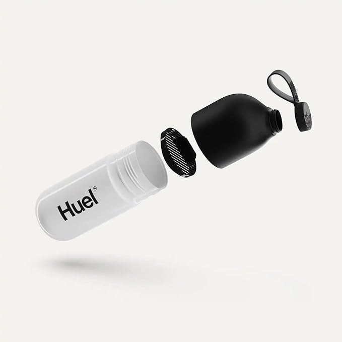 Huel Black Edition Bundle | Strawberry Shortcake 40g Vegan Protein Powder + Shaker Bottle | Nutritionally Complete Meal | 27 Vitamins &amp Minerals Gluten Free | Lockable Lid to Avoid Spills | BPA F