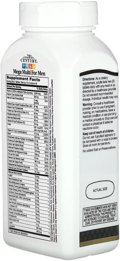 21st Century Mega Multi for Men Multivitamin &amp Multimineral 90 tablets Pack of 3