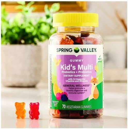 H4U Spring Valley Kid's Multivitamin with Prebiotic Fiber &amp Probiotic 70 Count Vegetarian Gummies