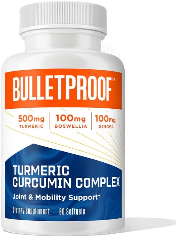 Bulletproof Turmeric Curcumin Complex Inflammation Response Softgels 60 Count Keto Supplement for Joint and Inflammation Support Antioxidant Support