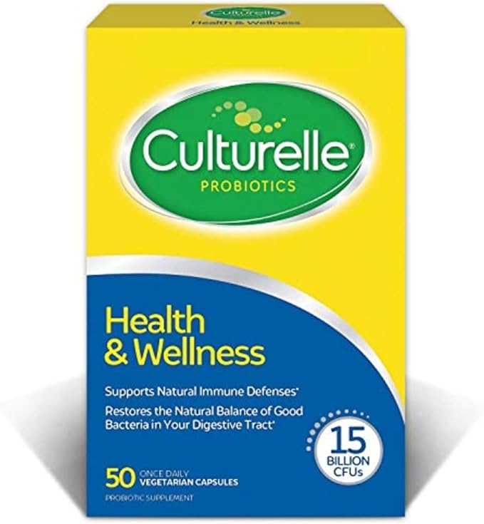 Culturelle Health &amp Wellness Daily Probiotic Supplement For Men &amp Women Helps Support Your Immune System Occasional Diarrhea Gas &amp Bloating 15 Billion CFUs Non-GMO 50 Count