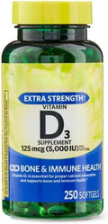 SEDLAV Vitamin D3 Softgels 125 Mcg per Softgel 5000 IU 250 Count Sticker