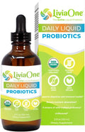 LiviaOne Daily Liquid Probiotics USDA-Certified Organic Probiotics Allergen- and Gluten-Free Vegan Probiotic for Women and Men Non-GMO and Raw 2 Fl Oz (Pack of 1)