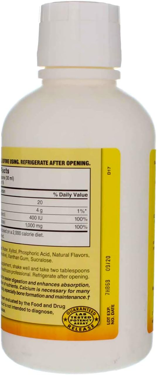 Nature's Blend Calcium Citrate with D3 Blueberry Flavored Liquid 16 oz Each (Pack of 6)