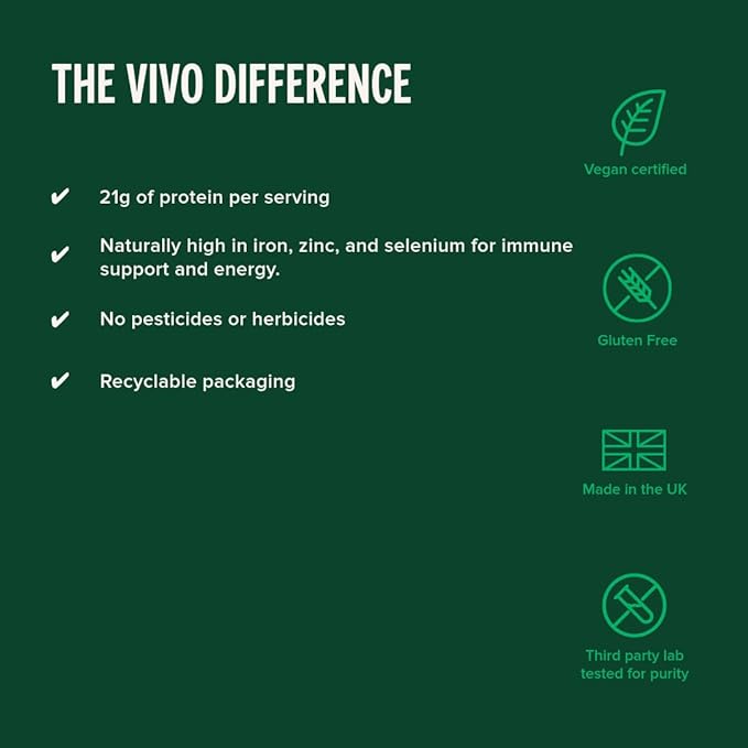 VIVO Vegan Protein Powder - 0.7 oz of Plant-Based Protein per Scoop 30 Servings (33.8 oz) (Dark Chocolate)