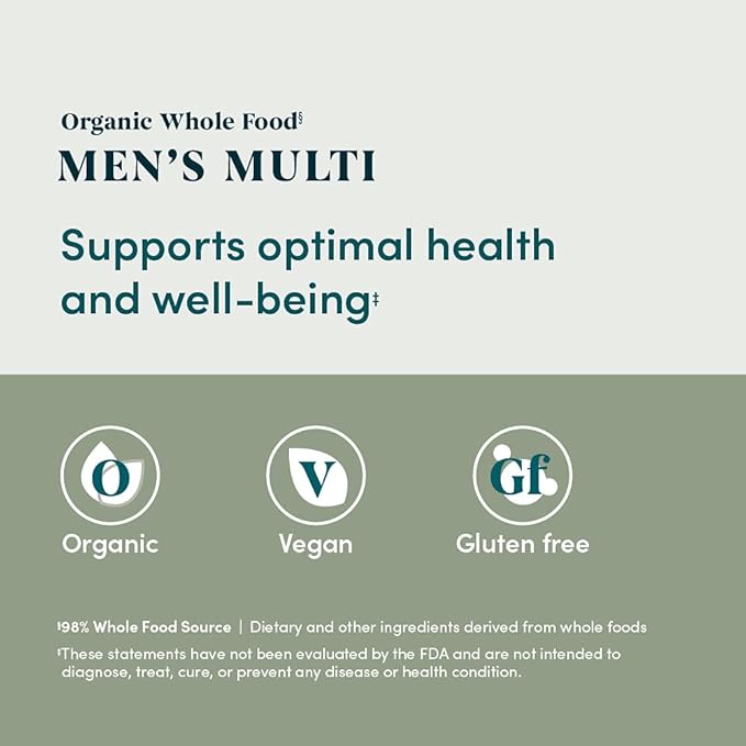 Amazon Elements Organic Whole Food Men's Multi 60 Tablets (Pack of 2)