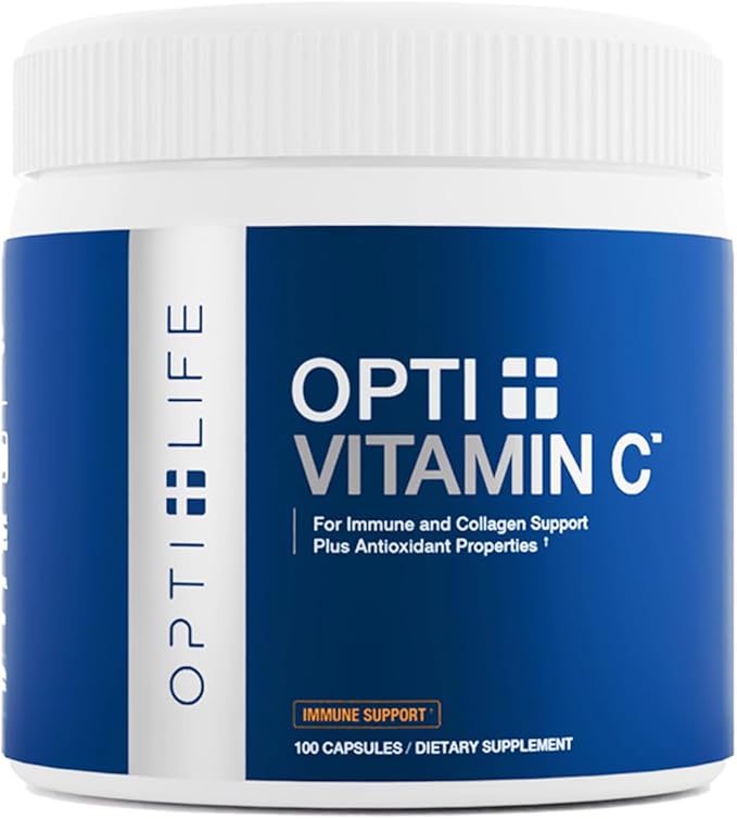 Opti + Vitamin C 1000mg Capsules | Buffered Vitamin C Time Release Essential Antioxidant Immune System Support &amp Promotes Healthy Aging* | 100 capsules/100 Servings