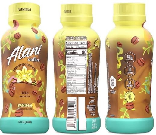 Protein coffee flavored smart size bottle + King Combo QR Code (Medium (Vanilla 3 Count))