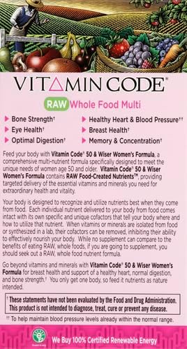 Garden of Life Vitamin Code Multivitamin for Women 50 &amp Over B Vitamins A C D3 E &amp K CoQ10 Probiotics &amp Enzymes for Women 50 Plus 240 Capsules(Pack of 2)