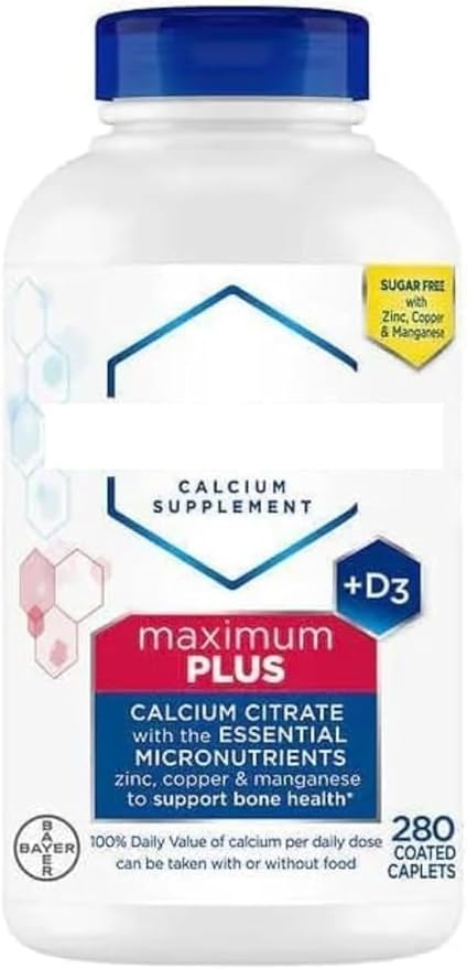 Maximum Plus Calcium Citrate + D3 280 Caplets +Vsl Guide