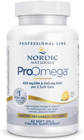 Nordic Naturals ProOmega Lemon Flavor - 60 Soft Gels - 1280 mg Omega-3 - High Potency Fish Oil with EPA &amp DHA - Promotes Brain Eye Heart &amp Immune Health - Non-GMO - 30 Servings