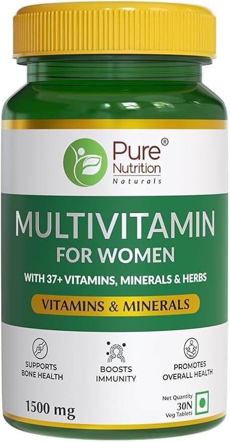 Multivitamin for Women (1500mg) with Biotin Calcium Cranberry Alfa Alfa Shatavari | Supports Immunity Energy Skin Hair Nails Bone &amp Overall Health | 30 Veg Tablets (Pack of 1)