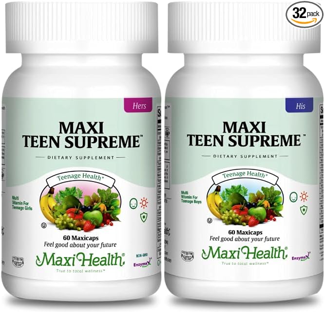 Girls &amp Boys Multivitamin Bundle with D3 Iron Calcium Biotin Digestive Enzymes – Multi Vitamins for Energy Immune &amp Mood Support – 60 Count Each