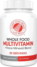 Silver Fern Whole Food Daily Multi Vitamin w/Trace Mineral Blend Supplement - 1 Bottle - 60 Vegicaps - 30 Day Supply - Natural Non-GMO Vegan Men's &amp Women's Multivitamin - Zero Synthetics